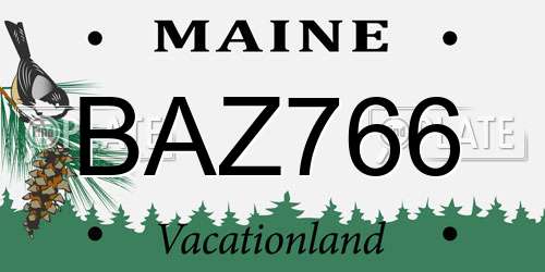 BAZ766 Maine License Plate