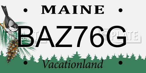 BAZ76G Maine License Plate