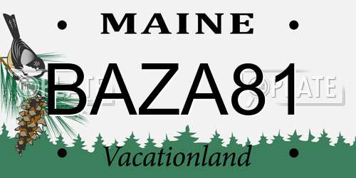 BAZA81 Maine License Plate