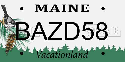 BAZD58 Maine License Plate