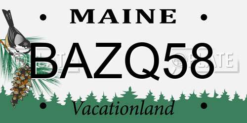 BAZQ58 Maine License Plate
