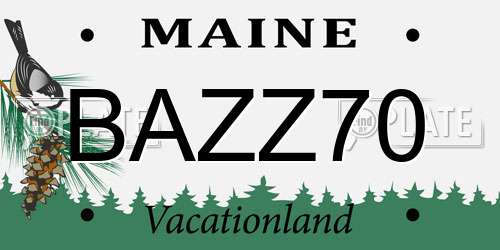 BAZZ70 Maine License Plate