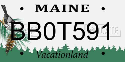 BB0T591 Maine License Plate