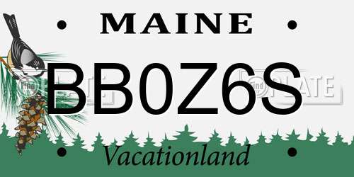 BB0Z6S Maine License Plate