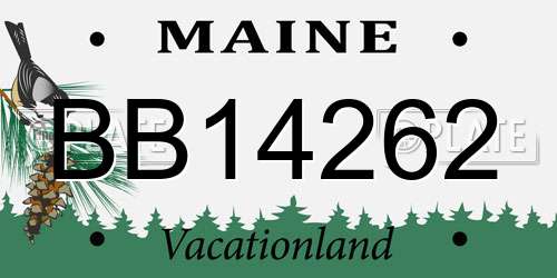 BB14262 Maine License Plate