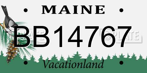 BB14767 Maine License Plate