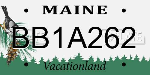 BB1A262 Maine License Plate