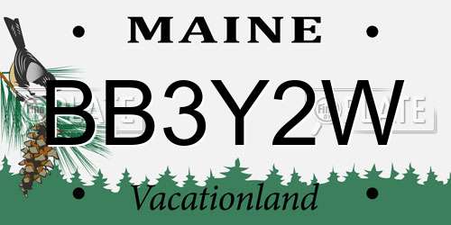 BB3Y2W Maine License Plate