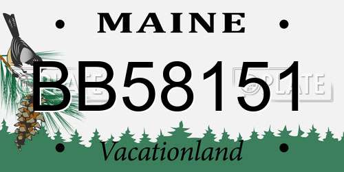 BB58151 Maine License Plate