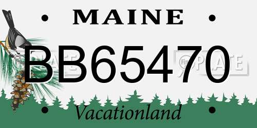 BB65470 Maine License Plate