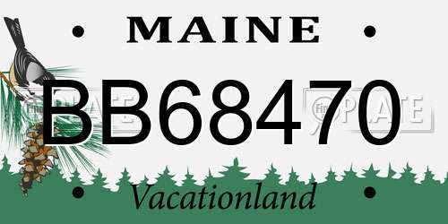 BB68470 Maine License Plate