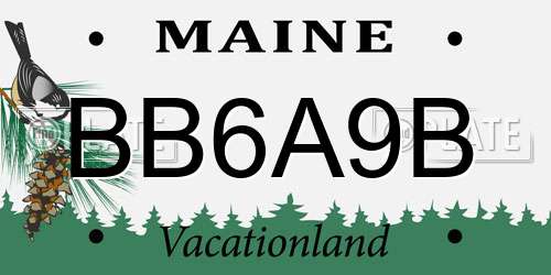 BB6A9B Maine License Plate