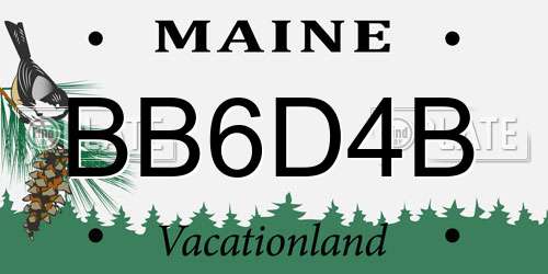 BB6D4B Maine License Plate