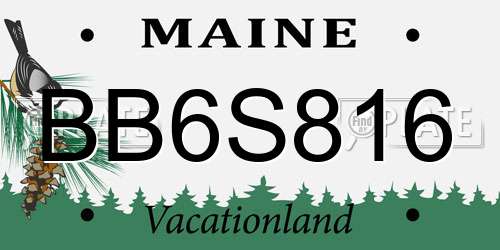 BB6S816 Maine License Plate