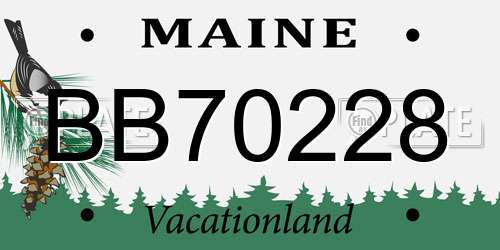 BB70228 Maine License Plate