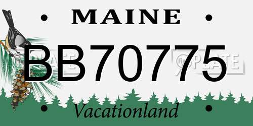 BB70775 Maine License Plate