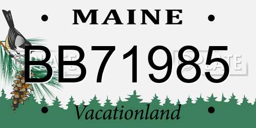 BB71985 Maine License Plate