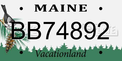 BB74892 Maine License Plate