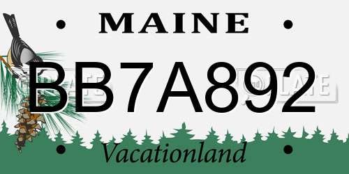 BB7A892 Maine License Plate