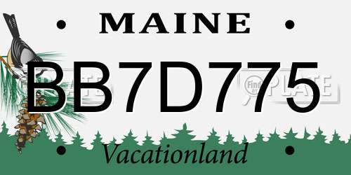 BB7D775 Maine License Plate