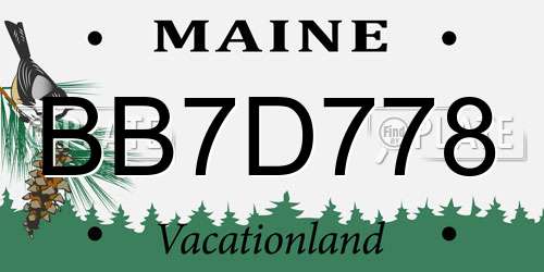 BB7D778 Maine License Plate