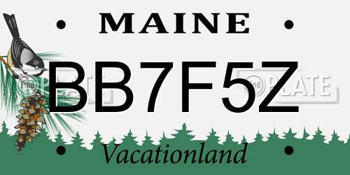 BB7F5Z Maine License Plate
