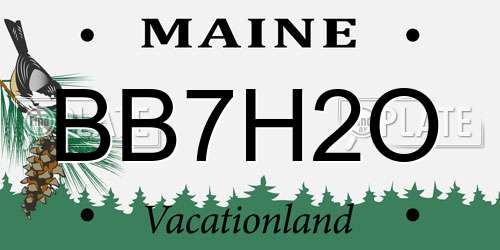 BB7H2O Maine License Plate
