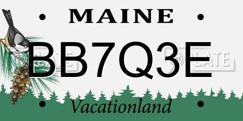 BB7Q3E Maine License Plate