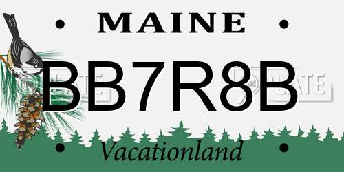 BB7R8B Maine License Plate