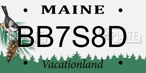 BB7S8D Maine License Plate