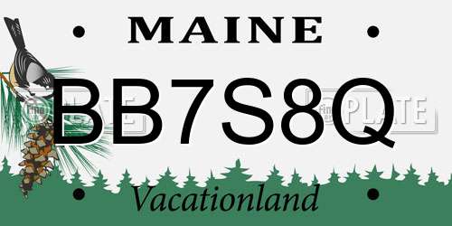BB7S8Q Maine License Plate