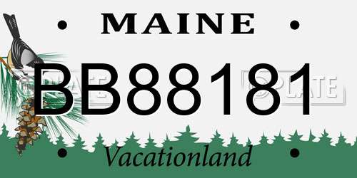 BB88181 Maine License Plate