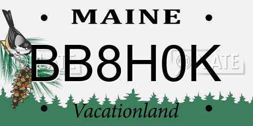 BB8H0K Maine License Plate