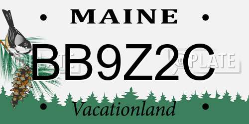 BB9Z2C Maine License Plate