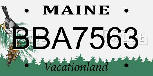 BBA7563 Maine License Plate