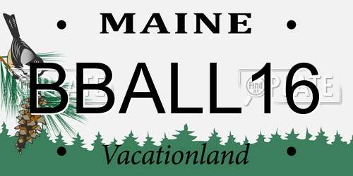 BBALL16 Maine License Plate