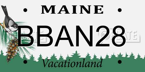 BBAN28 Maine License Plate