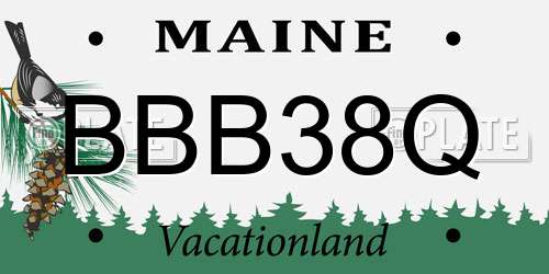 BBB38Q Maine License Plate