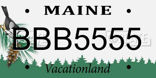 BBB5555 Maine License Plate