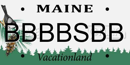 BBBBSBB Maine License Plate