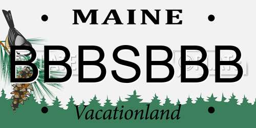 BBBSBBB Maine License Plate