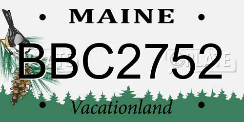 BBC2752 Maine License Plate