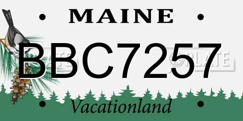 BBC7257 Maine License Plate