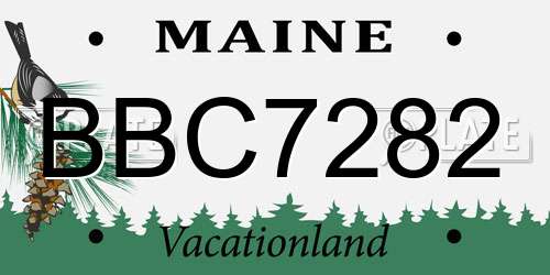 BBC7282 Maine License Plate