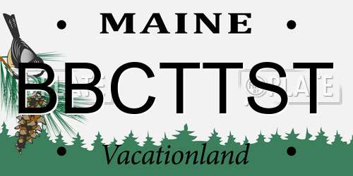 BBCTTST Maine License Plate
