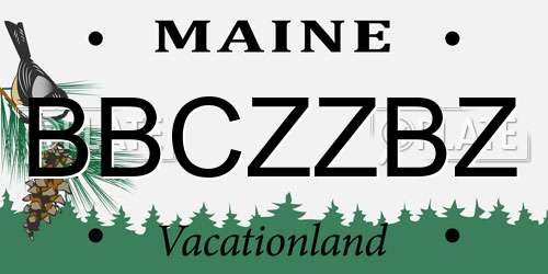 BBCZZBZ Maine License Plate
