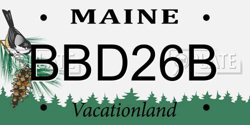 BBD26B Maine License Plate
