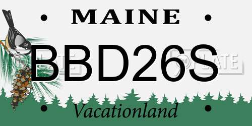 BBD26S Maine License Plate