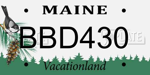 BBD430 Maine License Plate