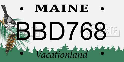 BBD768 Maine License Plate